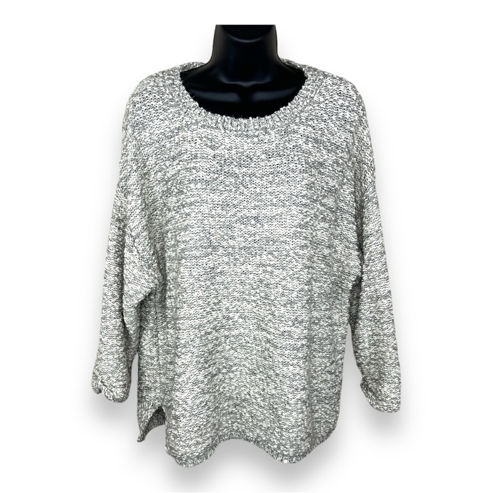 1x Absolutely Creative Worldwide White Grey Sweater Knit Long Sleeve Plus